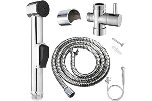 Bidé handdusch set, handspruta med kran omkopplingsventil, högkvalitativ handdusch i rostfritt stål för handfat med duschslang 150 cm för handfat badrum kök