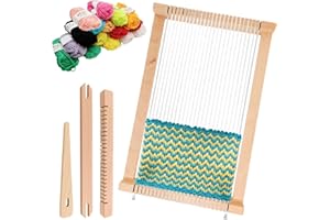 SINRAD Webrahmen Kinder,Holz Webstuhl Set,DIY Holz Webrahmen Set,Webstuhl Handarbeits,Weben für Kinder von 4–12 Jahren,Ein Perfekter Schulwebrahmen für Schüler und Anfänger