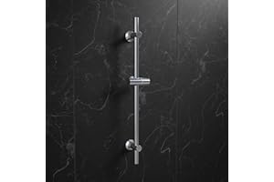 JOHO Colonna Doccia Barra Doccia 70cm in Acciaio Inox, Set Asta Doccia Saliscendi Cromata con Supporto per Soffione Doccia e fissaggi a parete variabili per adattarsi ai fori esistenti
