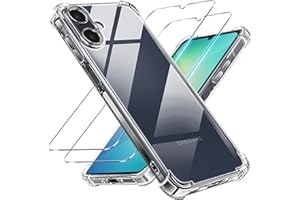 Tentoki 3 en 1 Coque et Verre Trempé pour Samsung Galaxy A06, [Coussin d'air Intégré] Anti-Jaunissement Souple TPU Bumper Coque Protection pour Samsung a06S 4g, Transparente