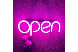 KKTECT Insegna aperta a LED 16x6 pollici Insegna aperta per festival d'affari Insegna al neon per ristoranti Uffici Negozi al dettaglio Vetrine 12V / 1A Alimentazione