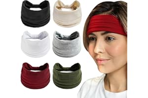 Overcare Lot 6 Bandeau Cheveux Femme Large & Turban Femme - Idéal Yoga, Bandeau Maquillage, Bandeau Sport & Bandeau Bebe Fille. Accessoire Cheveux parfait pour Foulard Cheveux & Serre Tête Femme (E)