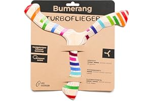 WOO BOOMERANGS Boomerang for Beginners from 12 | Wood | Comes Guaranteed Back (Flight Tested) | Easy to Throw | Outdoor Fun for Right and Left Handed Users | Robust | Boomerang Tutbo Flyer v2