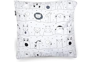 ‎PINKZEBRA PinkZebra Kopfkissenbezug Kinder, Kissenbezug 30 x 50 cm aus 100% Baumwolle, Kissenhülle Jungen & Mädchen, Öko-tex Standard 100, Kinderbezüge mit Reißverschluss, Schläfrige Tiere