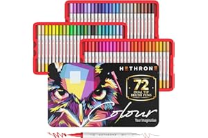 Hethrone Feutres Coloriage Adulte - Feutre Professionnel Dessin 72 Couleurs