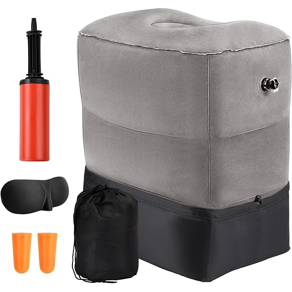 Cuscino Poggiapiedi Gonfiabile Da Viaggio - Regolabile In Altezza, Per Aereo, Ufficio E Casa - Foto 4