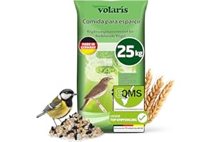 Eggersmann volaris 25 kg Granos Volaris | Rica en grasas y energía | para todas las especie de aves | Alimento para pájaros silvestres durante todo el año | Semillas de girasol para pájaros silvestres