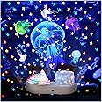 Silvotek Galaxy Projector Star Projector Night Light - Double Star Light Projector for Bedroom with USB Cable, 360 Degree Rotation Star Night Light Projector for Kids Room Decor - 6 Sets of Film