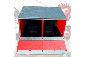 BLACKFRIDAY- IKLOB® Nido per galline ovaiole Colore Rosso - Nido galline ovaiole con 2 scomparti per 8/9 galline, con spazi più ampi per rendere la gallina più comoda e senza stress.