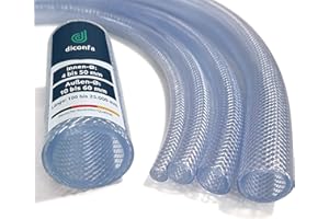 diconfa PVC Fabric Hose Diameter 10 to 60 mm Length: 0.1 m to 25 m Selection: 10/16 mm, 3000 mm (3 m) Long Food Grade Liquid Compressed Air Hose Water Hose FDA KTW EU Product