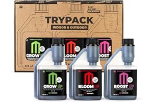 UP NUTRIENTS Trypack Engrais Grow, Bloom & Boost 250 ml | Engrais 100% biologique pour culture en intérieur & extérieur | Enracinement, Croissance et Floraison | Stimulant pour fleurs et plantes