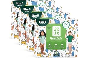 Hello Bello Premium Training Pants Size 5-88 Count (4 Packs of 22) Disposable, Gender Neutral, Eco-Friendly, Potty Training Underwear with Snug and Comfort Fit for Toddlers on The Move