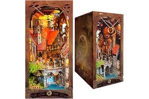 KINGSTORA DIY Book Nook Kit The Secret Valley of Rings - Dark Dragon & Knight & Castle Puzzle 3D, ręcznie robiona podpórka do książek dla dorosłych