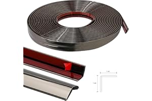 JSIWOTH 6.1 M Peel and Stick Molding Trim, Self Adhesive Inside & Outside Corner Guard & Edge Protector, Baseboard Wall Trim Molding for Wall, Corner, Window, Table, Gunmetal