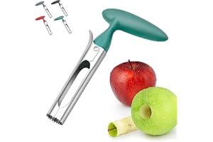Senshuomy Apple Corer Remover,Premium Apple Corer with ABS Handle and Serrated Stainless Steel Blade - Easy-to-Use Apple Core Remover for Pears, Bell Peppers, Fujis, and Crispy Fruits-17.5cm(Green)