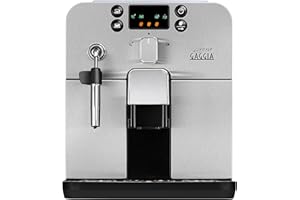 Gaggia RI9305/11 Brera - Macchina da Caffè Automatica, per Espresso e Cappuccino, Caffè in Grani o Macinato, 1400 W, Argento/Nero