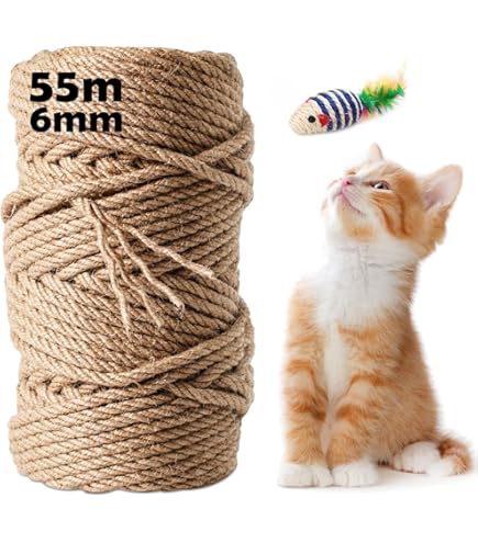 Corda Di Sisal 50 Metri Per Tiragraffi - Spago Naturale Per Gatti E Artigianato - Foto 5