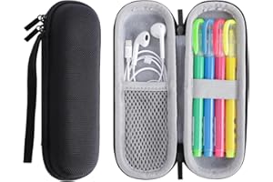 DoocliB Astuccio con cavo, astuccio piccolo sottile, elegante con chiusura lampo, per scuola, università e ufficio, Nero , Astuccio