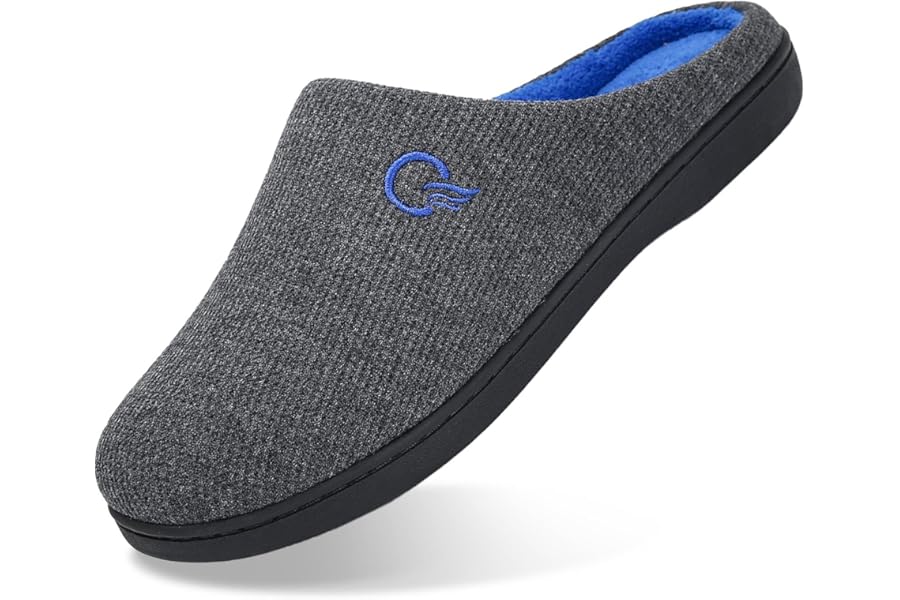 Mishansha Unisex Men's Slippers Memory Foam Warm Comfortable Non-Slip Winter Home Shoes, 36-47