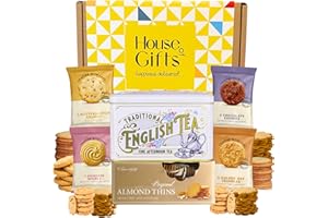 HOUSE OF GIFTS Biscuits Gift Set Afternoon Tea Hamper Gifts Border Biscuit English Luxury Tin for tea lovers & Biscuit Lovers, Grandparents, Mum, Dad, Birthdays