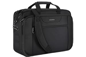 ‎KROSER KROSER Laptop Tasche XXL 18,5 Zoll Schultertaschen Business Aktentasche Passt Bis Zu 18 Zoll Wasserabweisend Umhängetasche Erweiterbar Kapazität für Reisen/Schule/Männer/Frauen-Schwarz MEHRWEG
