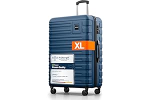 TRAVELY Polycarbonate XL Suitcase Large 77cm - 158cm Linear Dimensions - 20kg Suitcase Including TSA Lock, Hard Shell, Travel Case