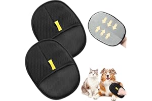 FiveMileBro 2 Pièces Gant de Toilettage Double Face, Gant Antistatique pour Enlever Les Poils, Réutilisable pour Chat, Chien, Canapé, Meubles