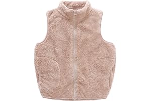 ANIMQUE Kinder Fleece Weste Winter Baby Kleinkind Jungen Mädchen Eltern-Kind Fleeceweste Super Warm Plüsch Shu-Velveteen Ärmellose Jacke Stehkragen mit Reißverschluss