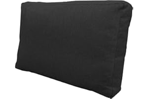 chilly pilley Palettenkissen Waschbar Gartenkissen für EU Paletten Palettenpolster Bezug abnembar mit Reißverschluss viele Farben und Größen (Rückenlehne 60x40x12 schwarz)