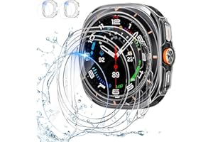 LINTEKER [2+2Pack] for Samsung Galaxy Watch Ultra (2025/2024)Screen Protector Case 47mm, Hard PC Bumper + HD Anti-Fog Tempered Glass Protective Film, Waterproof Face Cover Set for Galaxy Watch Ultra 47mm