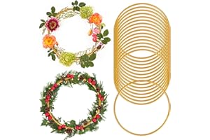 FLOEPX 16 Stück Metallringe zum Basteln 10cm, Handwerkliche Metallring Drahtring Makramee Ringe, Rund Traumfänger Ringe Metall Kranz Rahmen für Floristik, Wandbehang, DIY Floral Hoop, Hochzeitskranz (2)