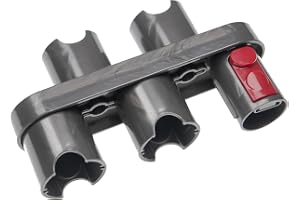 vhbw Tillbehörshållare kompatibel med Dyson V8 dammsugartillbehör – hållare, 17,3 x 4,8 x 10 cm, röd