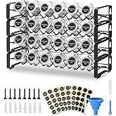 Mutool Spice Rack with Jars 4 Tiers Spice Racks Freestanding Spice Jars with Lids and Labels Spice Rack Wall Mounted with 24p