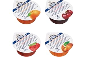 Menz&Gasser Confettura Extra Assortita Albicocca, Ciliegia, Fragola e Pesca, con Frutta di Alta Qualità, 100% Made in Italy, 100 porzioni x 25 g