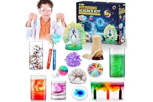 Mystooy 50 eksperymentów dla dzieci w wieku od 6 do 8 – 10-12, zestaw do eksperymentów naukowych, zabawka STEM, do hodowli kryształów, piłka do skakania, geody, balony na gorące powietrze, pudełko