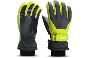 ThxToms Guanti da Sci Per Bambini Invernali, -15 °C Antivento Impermeabili Caldi Freddi, Sport All'aria Aperta, Snowboard, Ciclismo, Ragazzi e Ragazze 4-13 Anni