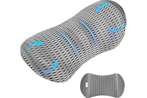 Gaethra Lendenkissen, Rückenkissen mit Abnehmbarem, Lordosekissen mit Atmungsaktives, Universell für Auto, Bürostuhl, Bett zur Schmerzlinderung im Unteren Rück, mit 4D-Mesh-Bezug, Waschbar