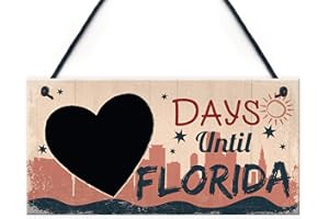 RED OCEAN Chalkboard Holiday Countdown To FLORIDA America USA Novelty Hanging Sign Best Friend