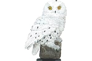 Haushalt International LED Solar Eule Gartenstecker mit weißer LED, automatischer Dämmerungsschaltung, Solarbetrieben, 44,5 cm hoch, inkl. AAA Micro 1,2V Akku