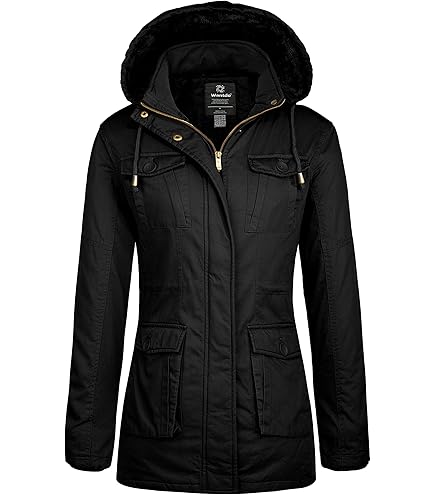 Veste Femme Polaire Capuche Manteau Fourrure Hiver Chic - Noir Noir - Prêt-à-Porter - 8
