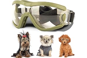 NICERINC PET Small Dog Sunglasses with Adjustable Strap UV Protection, Winproof Puppy Sunglasses, Suitable for Dogs Eyes Protection?Soft Dog Goggles