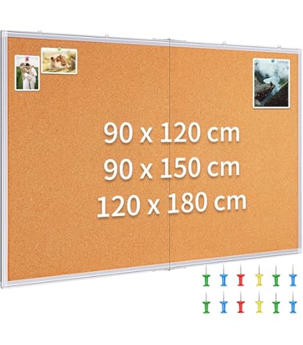 Lavagna In Sughero Earth-It - 150x120 Cm Con Cornice Alluminio Per Ufficio E Casa | Riciclata - Foto 3