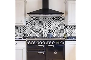 CREARREDA Panneau anti-éclaboussures de cuisine autocollant mural 260 x 60 cm 100% fabriqué en Italie avec encre