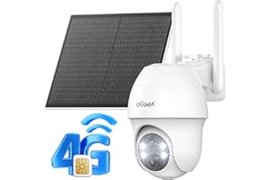 ieGeek 4G LTE Cellular Solar Security Camera Outdoor Wireless with SIM Card, No WiFi 2K Battery CCTV Camera Systems, Unlimited Data Plan, Color Night Vision, Motion Detection, Two-way