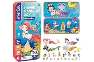 mierEdu Magnetspiel Box Meerjungfrau – Magnetspiel für Kinder ab 3 Jahre, Reisespiel mit 2 Szenen & 36 Magneten – Kreatives Meerjungfrauen-Spielzeug, Beschäftigung für unterwegs