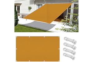 FLYSOUL Vela Ombreggiante Impermeabile 4x6M Tenda da Sole per Esterno Vele Ombreggianti Rettangolare Telo Parasole con Fune e Occhiellato Protezione UV Tenda a Vela per Giardino Balcone Terrazza