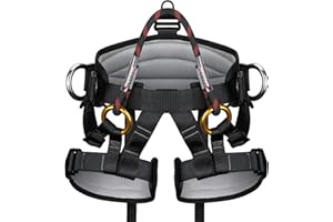 ENJOHOS Harnais d'escalade en polyester haute résistance Baudrier Escalade Harnais, Équipé d'une corde en polyester de 12 mm d'épaiss, Conçu pour les pratiquants d'alpinisme, d'escalade