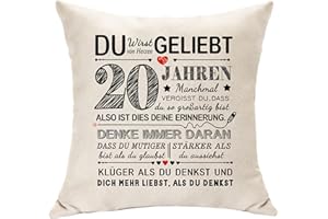 Hasodeo Geschenke zum 20. Geburtstag Mädchen Jungen Frauen Männer Geburtstag Dekor Kissenbezug Geschenke für 20 Jahren Kinder inspirierende Erinnerungsgeschenke für den 20. Geburtstag (20.)