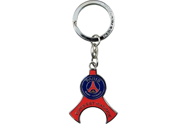 PSG Porte-Clefs Tour Eiffel Sous Blister Metal Multicolore 8,5 x 18 x 2,5 cm