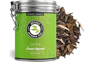 ‎ALVEUS "Jasmin Imperial" Jasmintee Lose Bio in Dose Völlig Neu Erfunden, 4 Premium Grüne und Weiße Tees, Ohne Aroma Zusatz, 100 Gramm (ca. 40 Tassen) von alveus